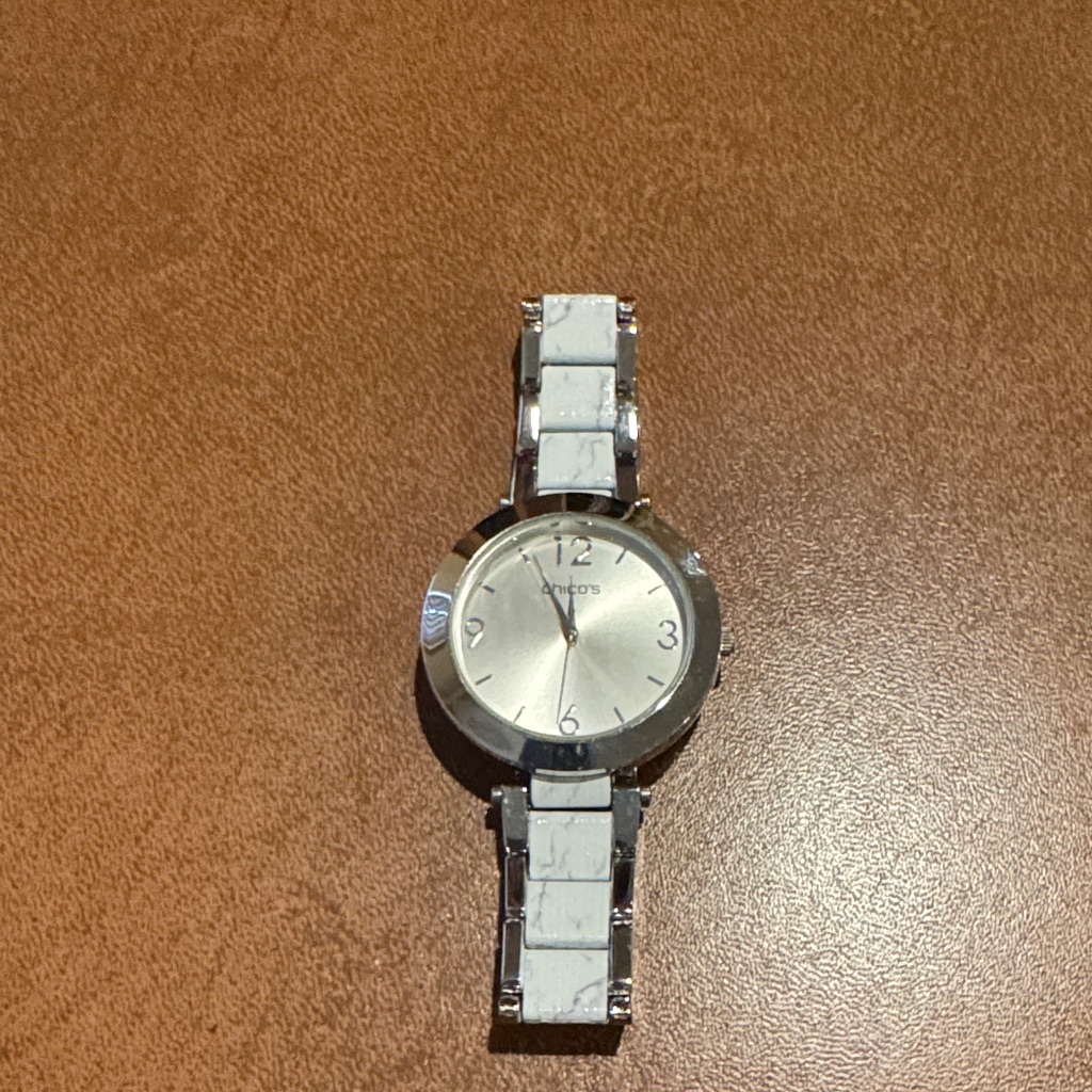 Silver And White Watch